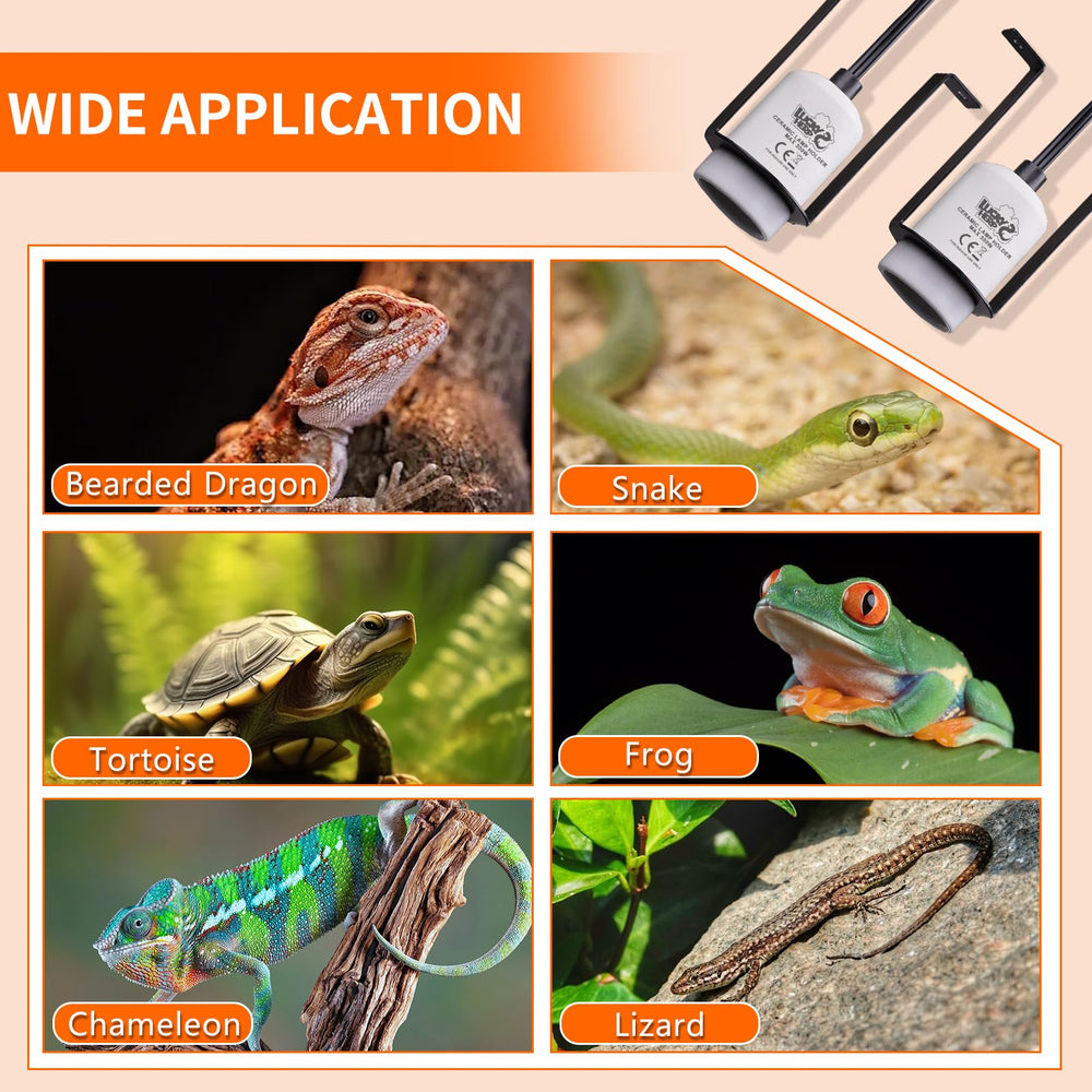 LUCKY HERP 300W rated holder suitable for reptiles like bearded dragons