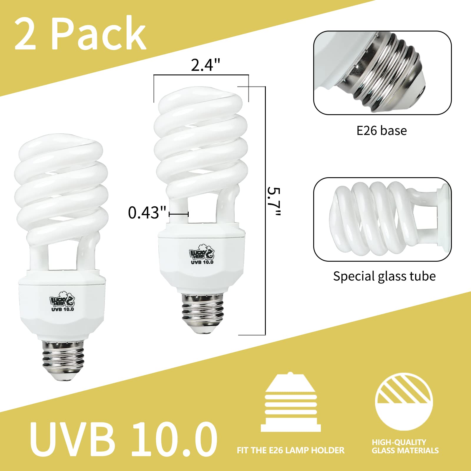 Lucky Herp UVB bulb in desert reptile basking setup for calcium metabolism