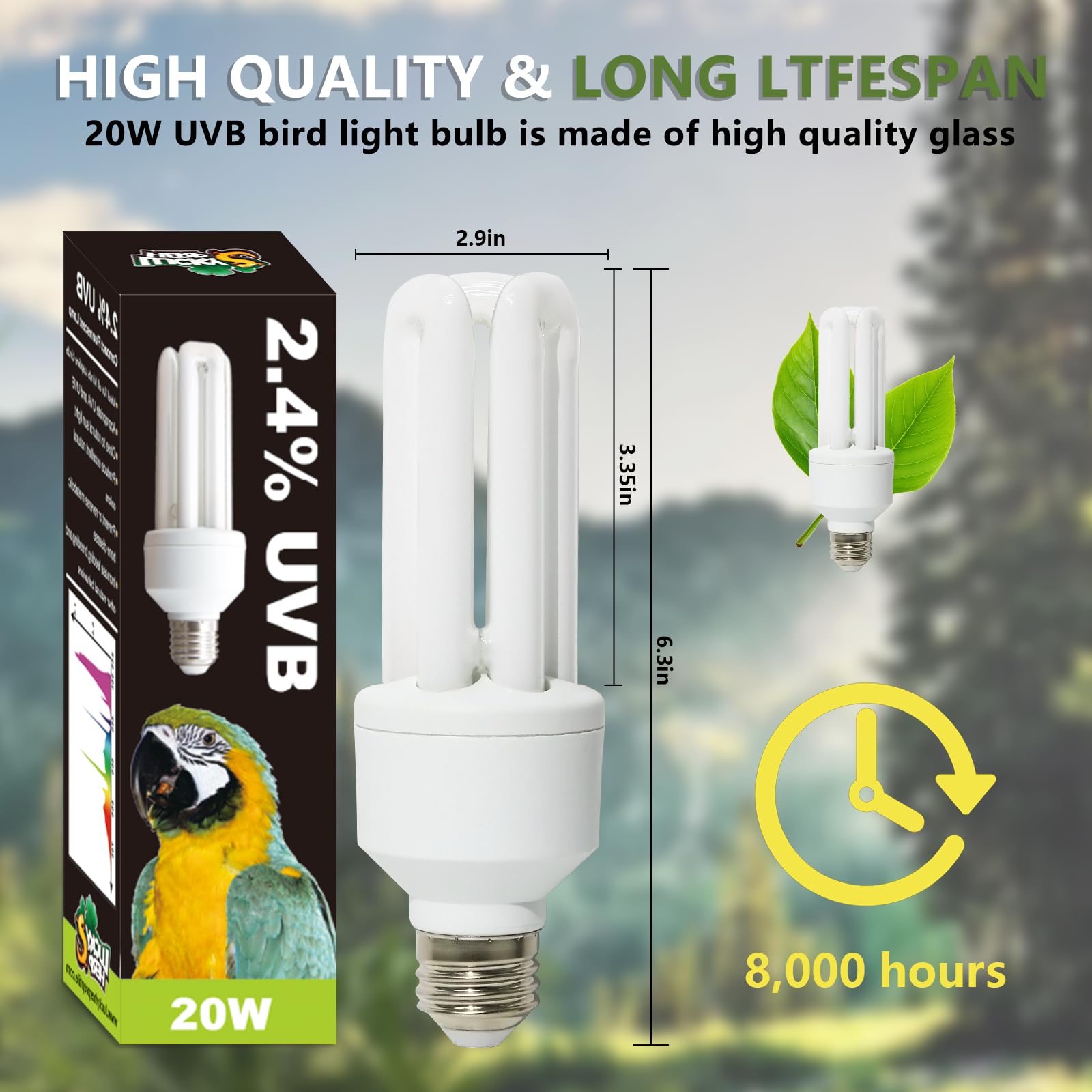 LUCKY HERP UVB bulb in standard E26 socket for easy setup