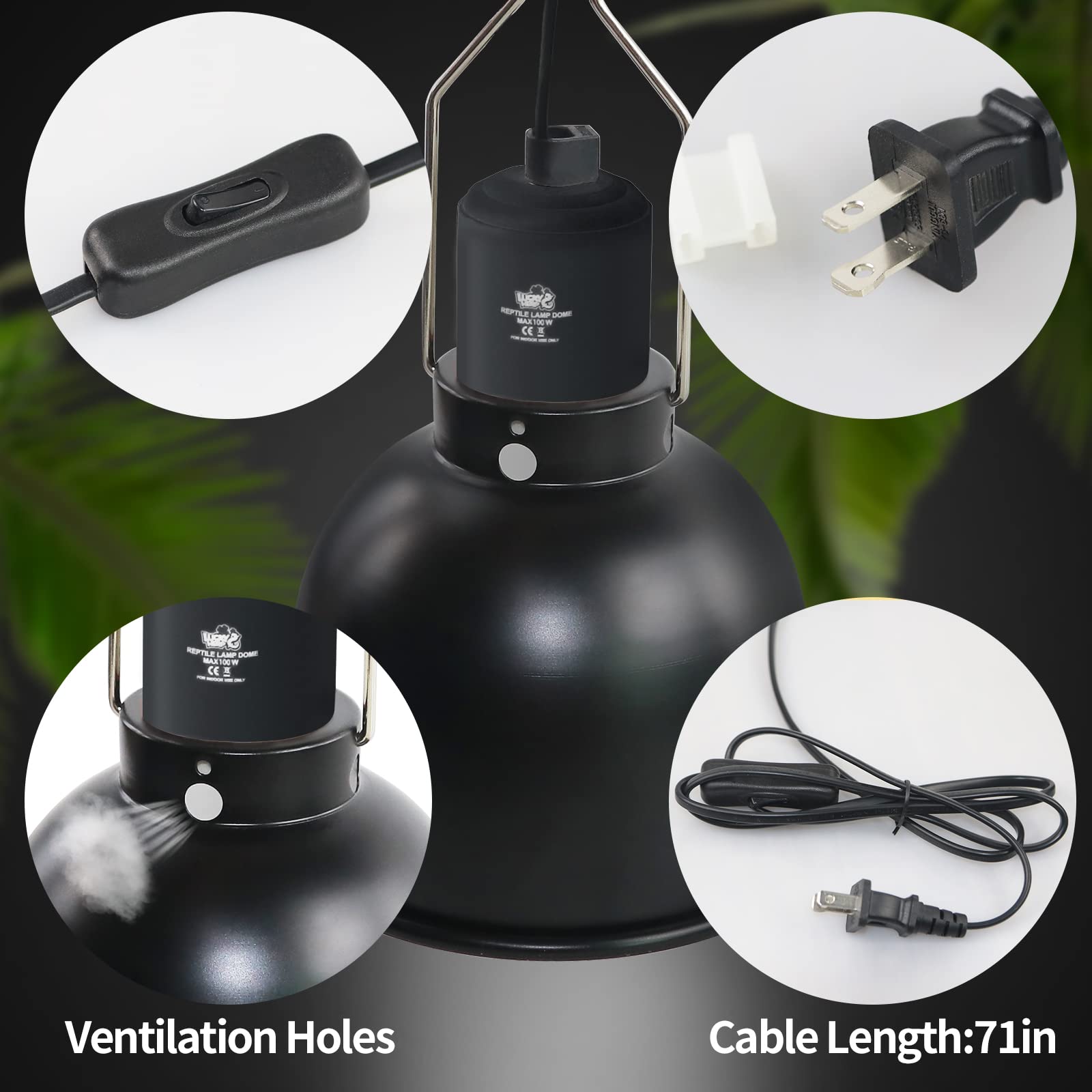 LUCKY HERP vented dome top design promotes efficient heat dissipation