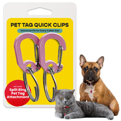LuckyPet Klippy pink clip on collar for ID tags with secure quick-access.