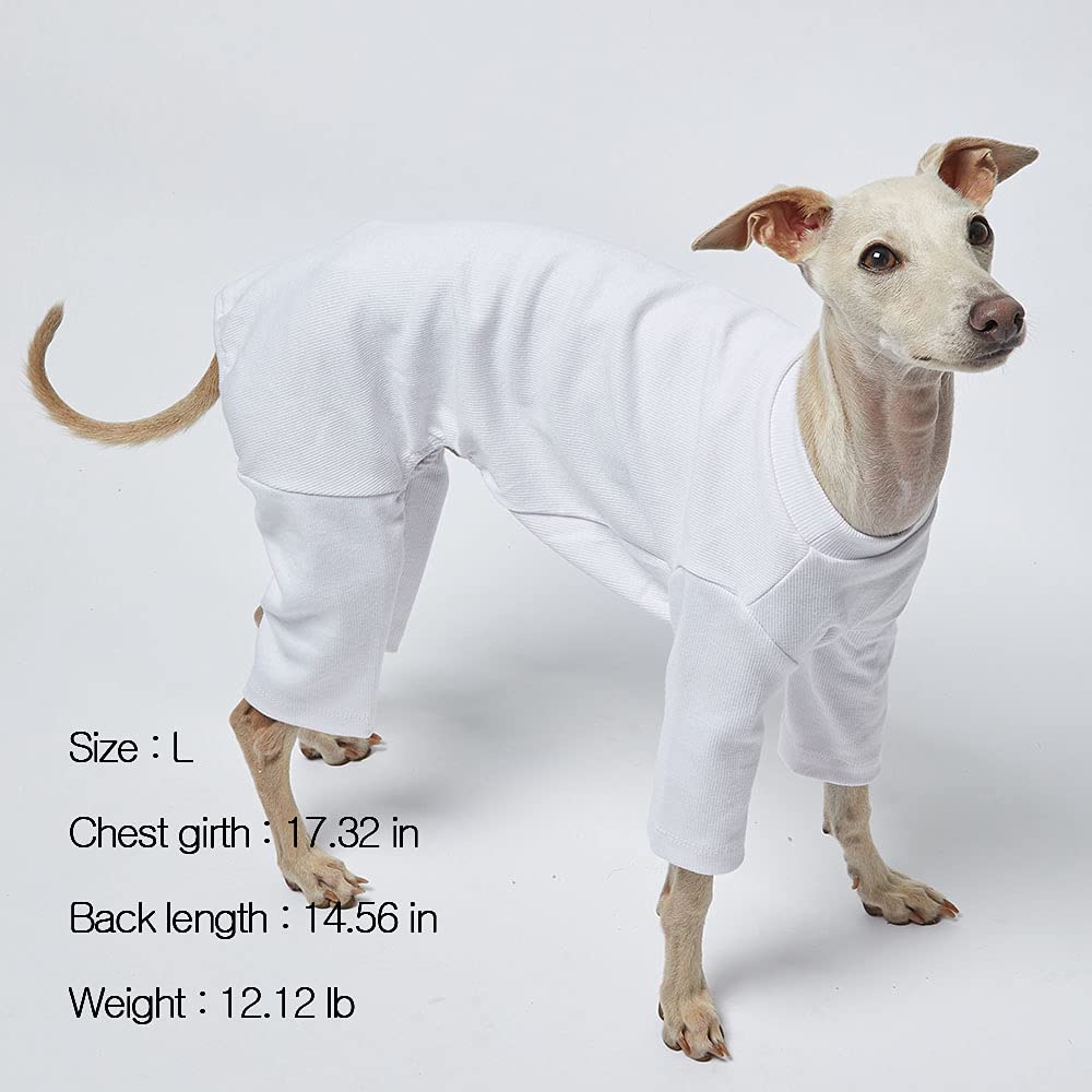 Lucky Petter dog pajamas easy-slip-on design for quick dressing.