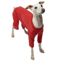 Lucky Petter small dog pajamas front view red—cozy daily wear for small dogs.