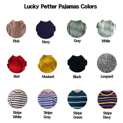 Lucky Petter small dog pajamas stretch-material red—flexible comfort during four seasons.