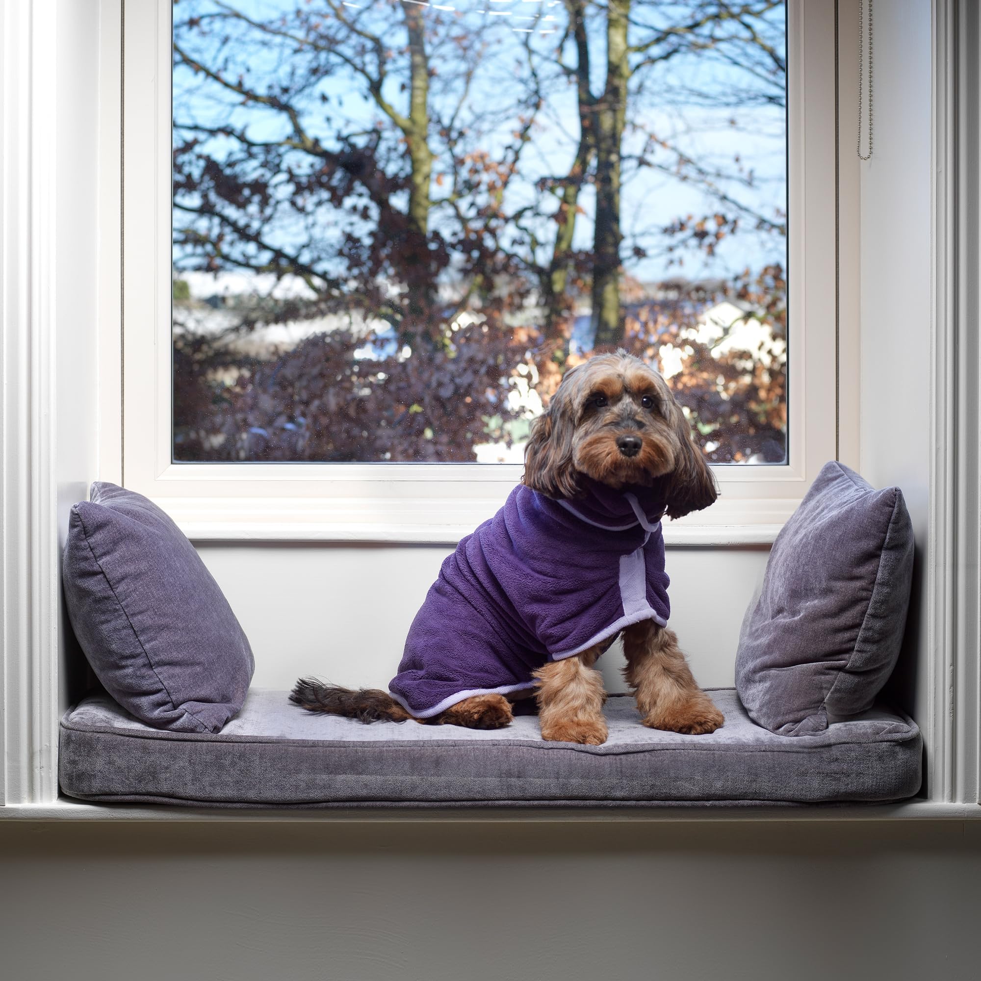 Lucky Pooch microfiber-soft robe for cozy post-bath drying