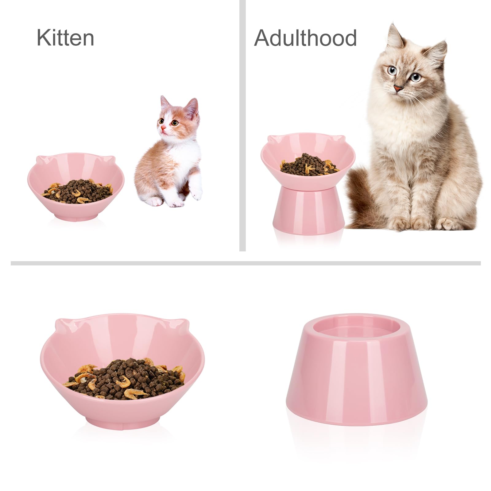 LuckyPots 15-degree tilt cat bowl enhances access and reduces spills.