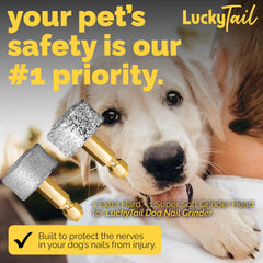Lucky Tail diamond-tip drill bit provides precise polishing for nails.