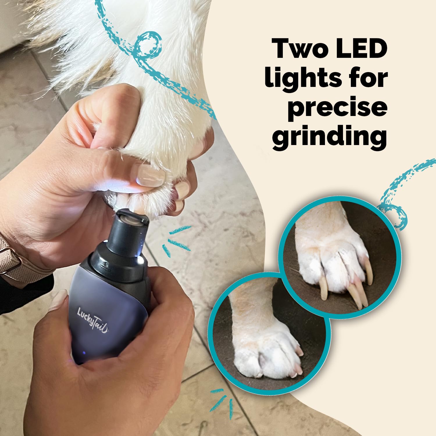 LUCKY TAIL nail grinder ergonomic design for comfortable handling