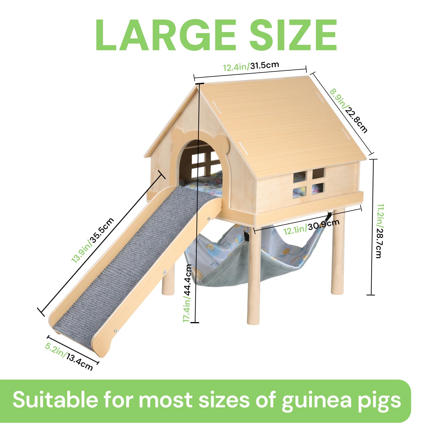 LUCKYBOPAN Guinea Pig Hideout small animal play adds enrichment.