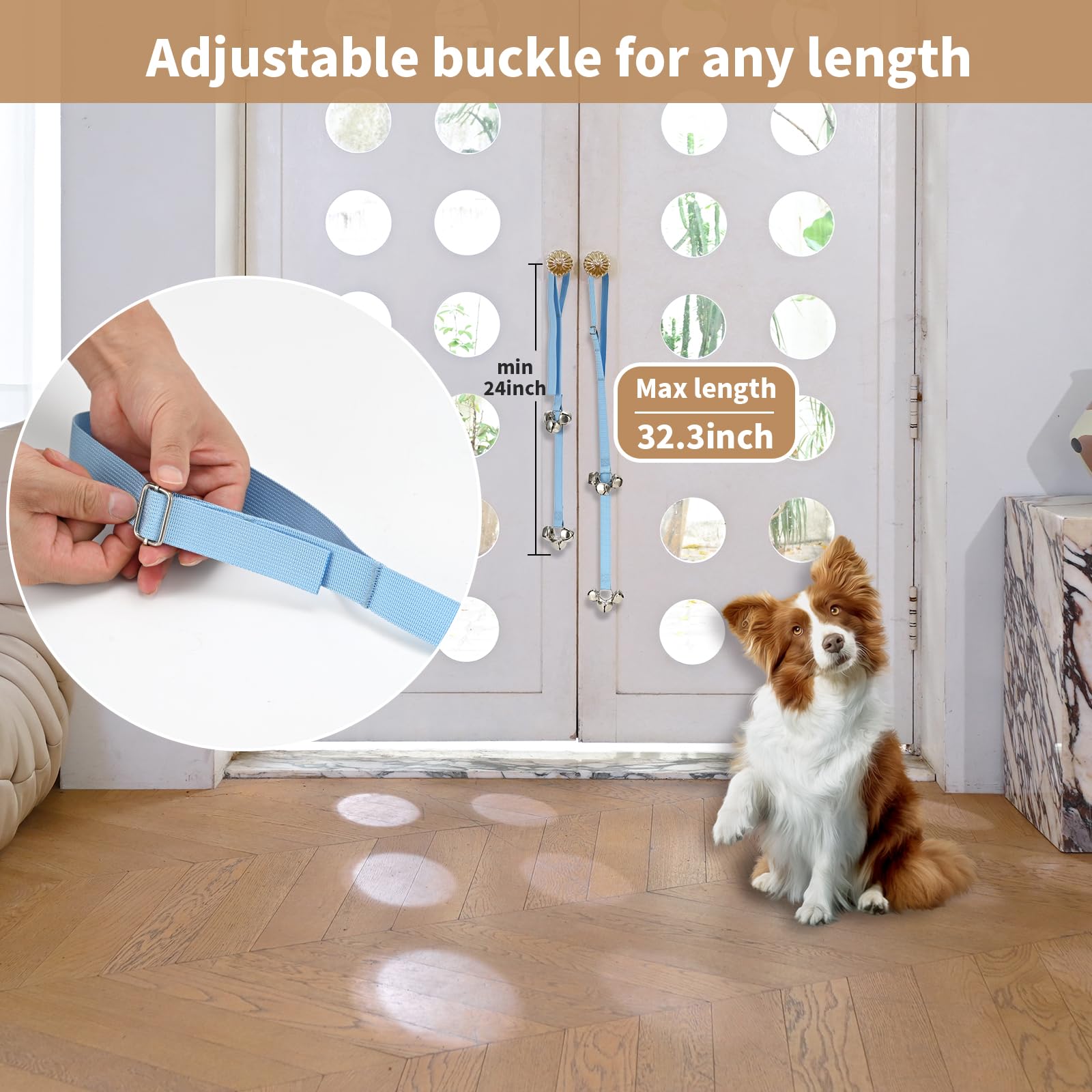 Luckyiren adjustable strap length and height on door bell