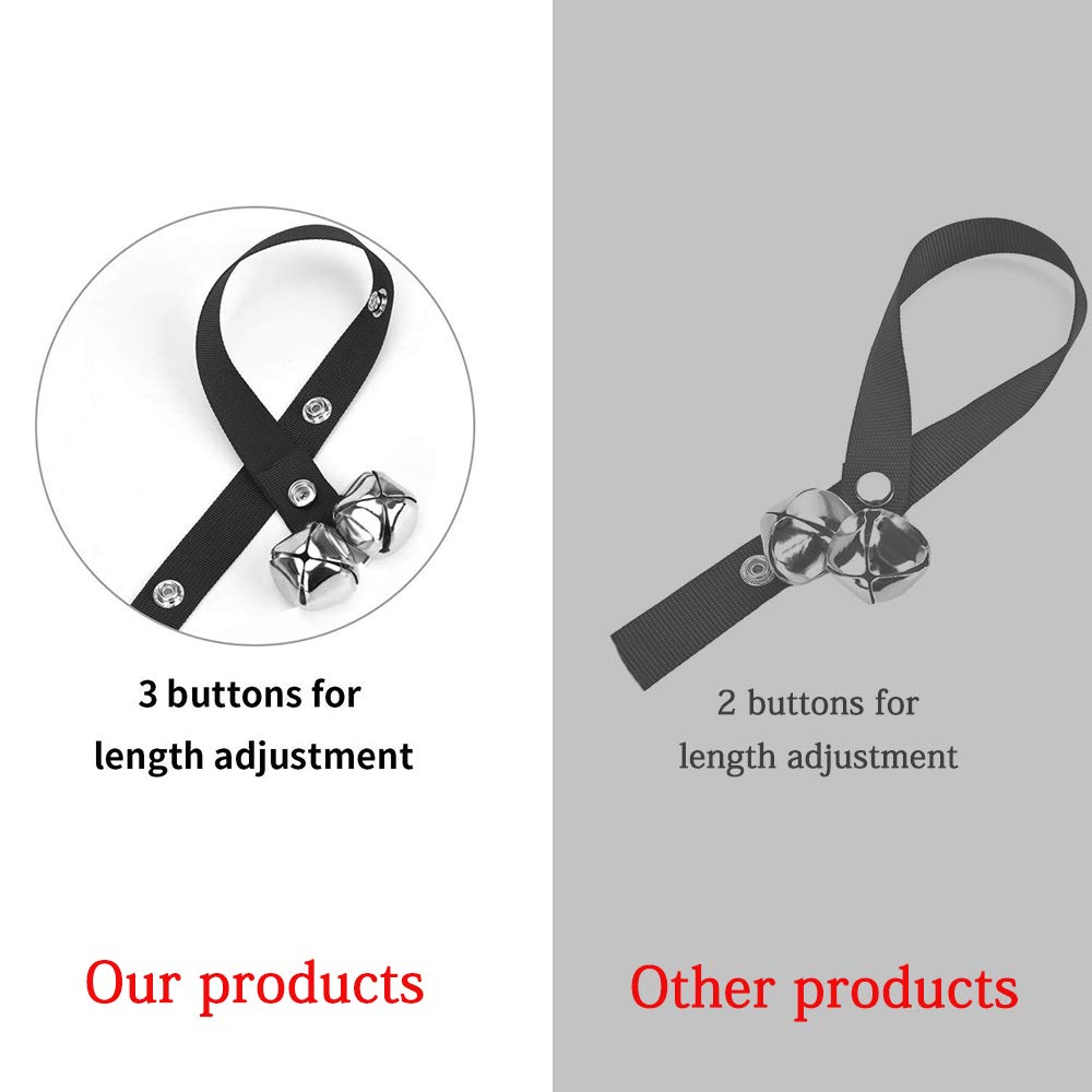 Luckyiren puppy bells nylon belt durability shown for long-lasting training sessions.