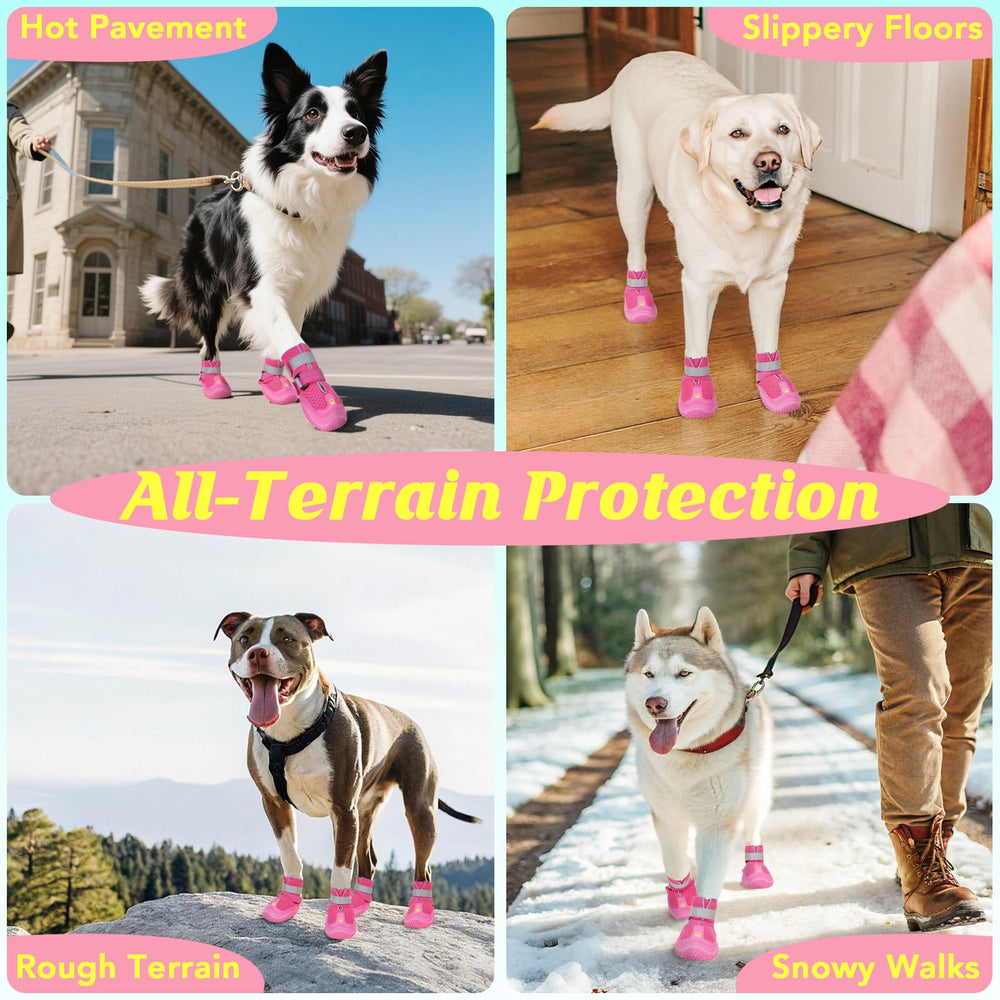 LUCKYPAW botas-perro-ajuste-reflectivo, sujeción estable para actividades al aire libre.