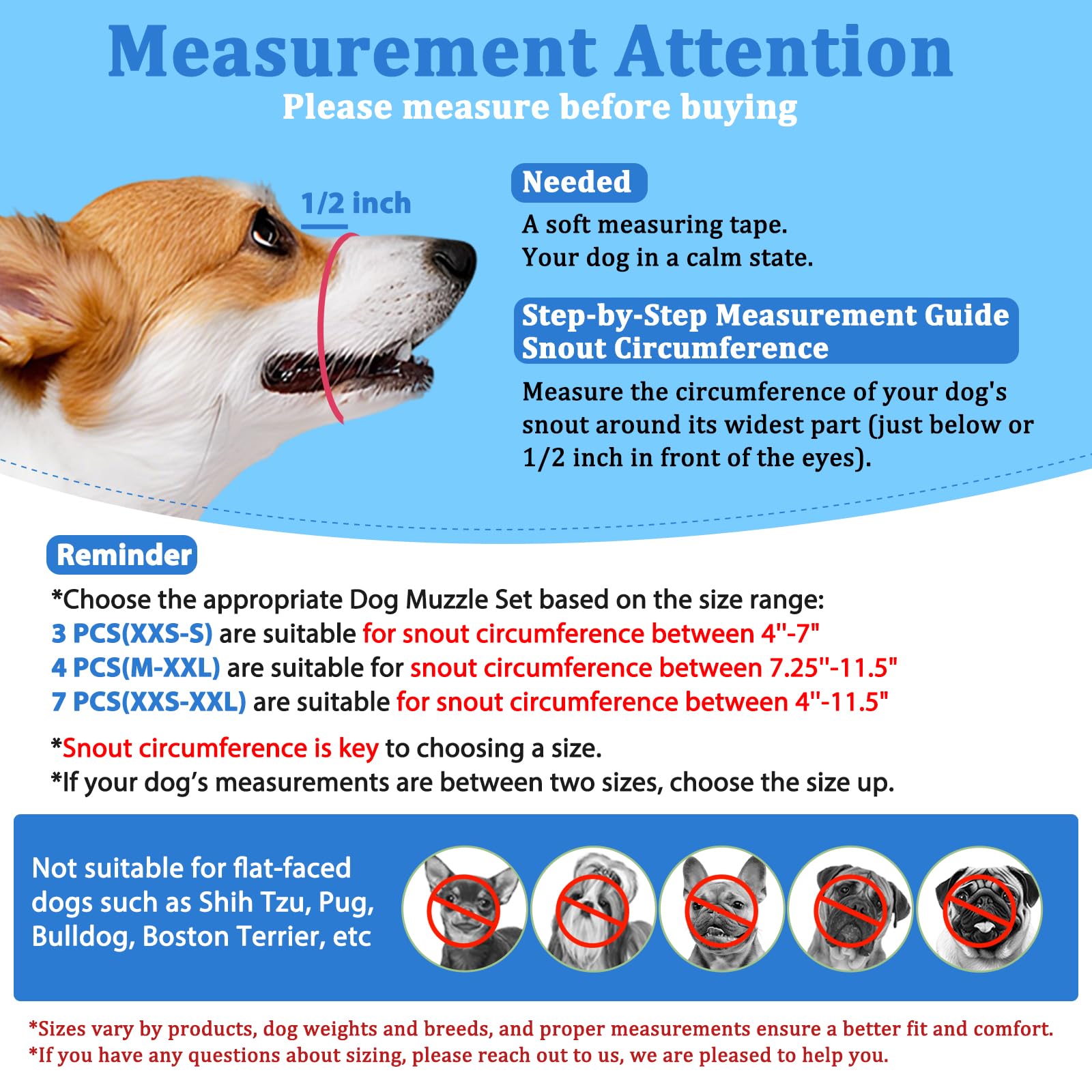 Luckypaw breathable mesh muzzle enables airflow and comfort