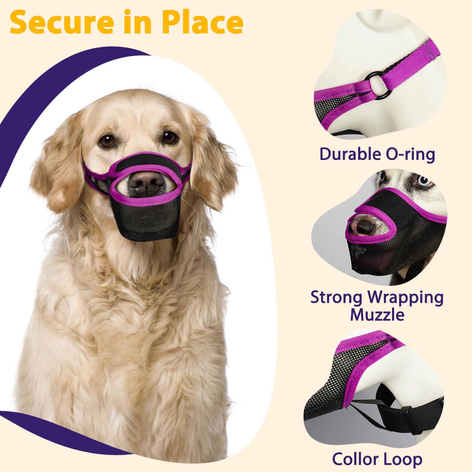 LUCKYPAW dog muzzle allows drinking and gentle mouth movement for rewards.