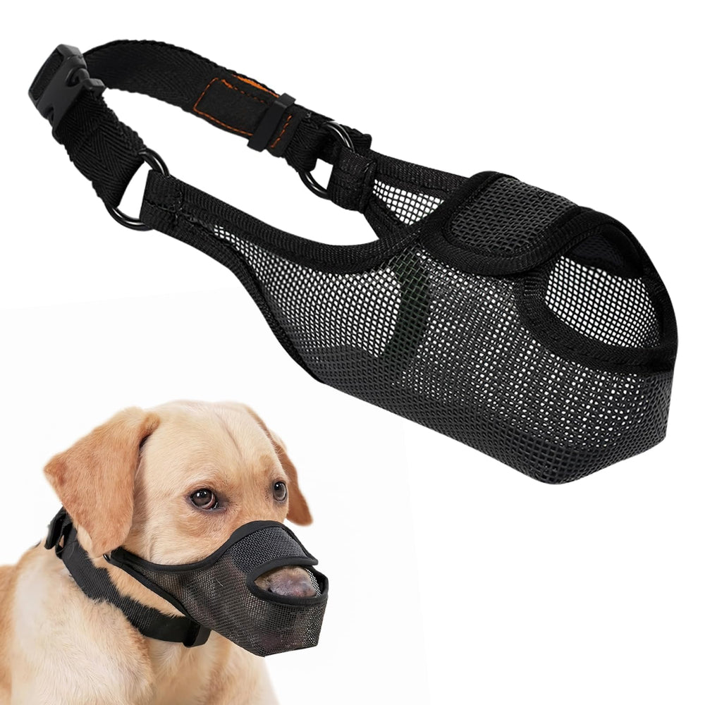 LUCKYPAW Dog Muzzle front-opening mesh for comfortable panting.