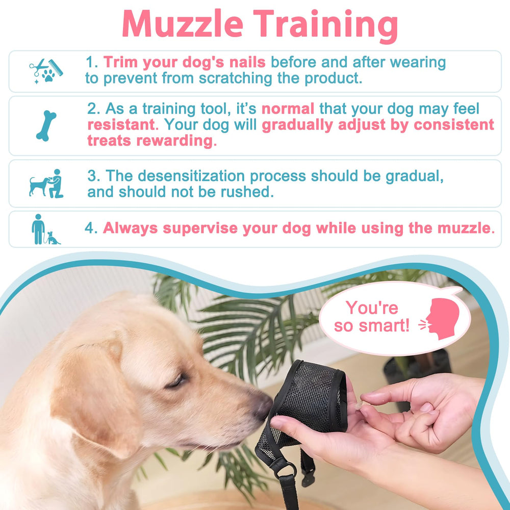 LUCKYPAW dog muzzle large-dog-fit border-collie husky for safe training.