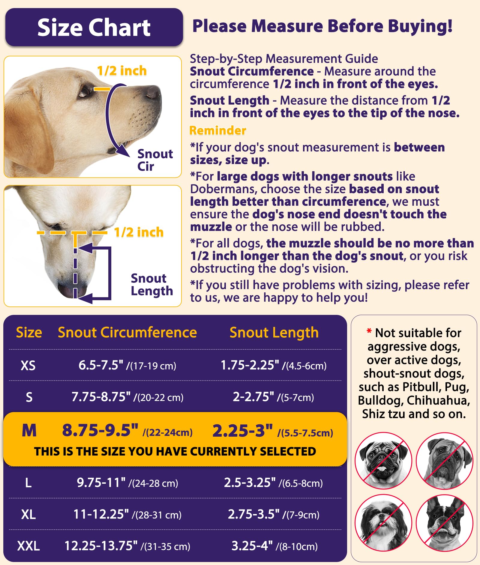 LUCKYPAW dog muzzle side-adjustable-strap for secure, personalized fit.