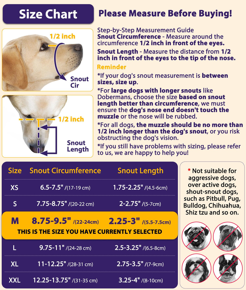 LUCKYPAW dog muzzle side-adjustable-strap for secure, personalized fit.