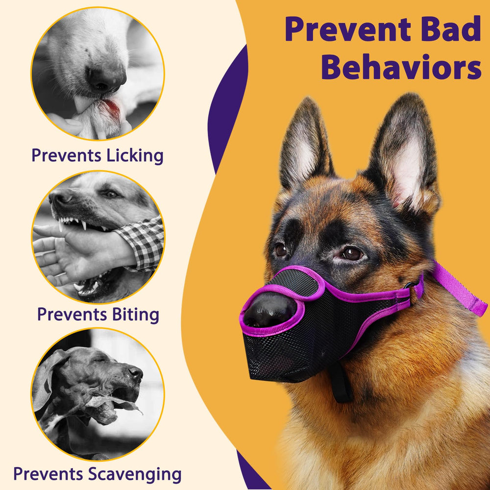 LUCKYPAW soft-material-muzzle offers comfortable wear for vet visits or grooming.