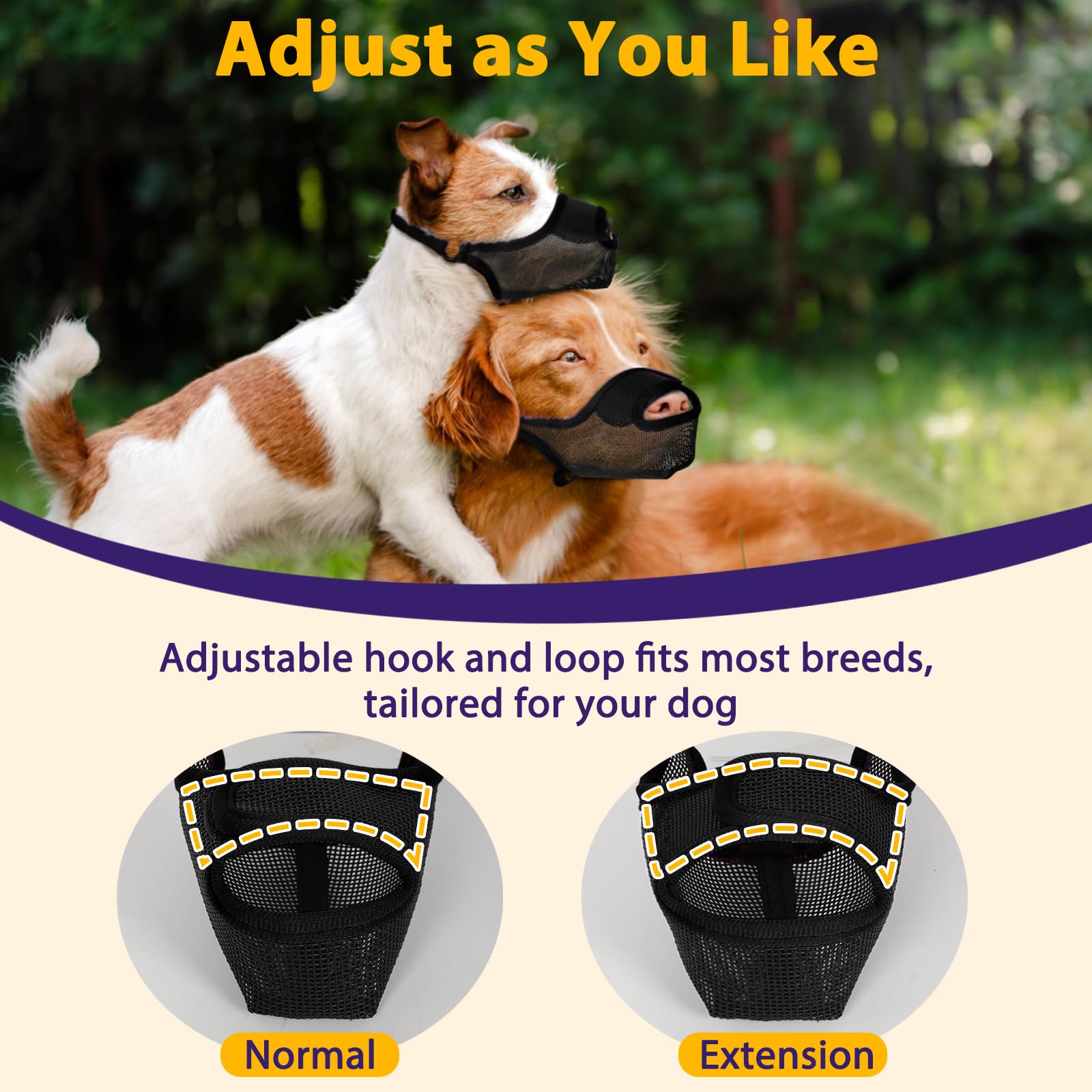 LUCKYPAW Dog Muzzle training steps included in packaging.