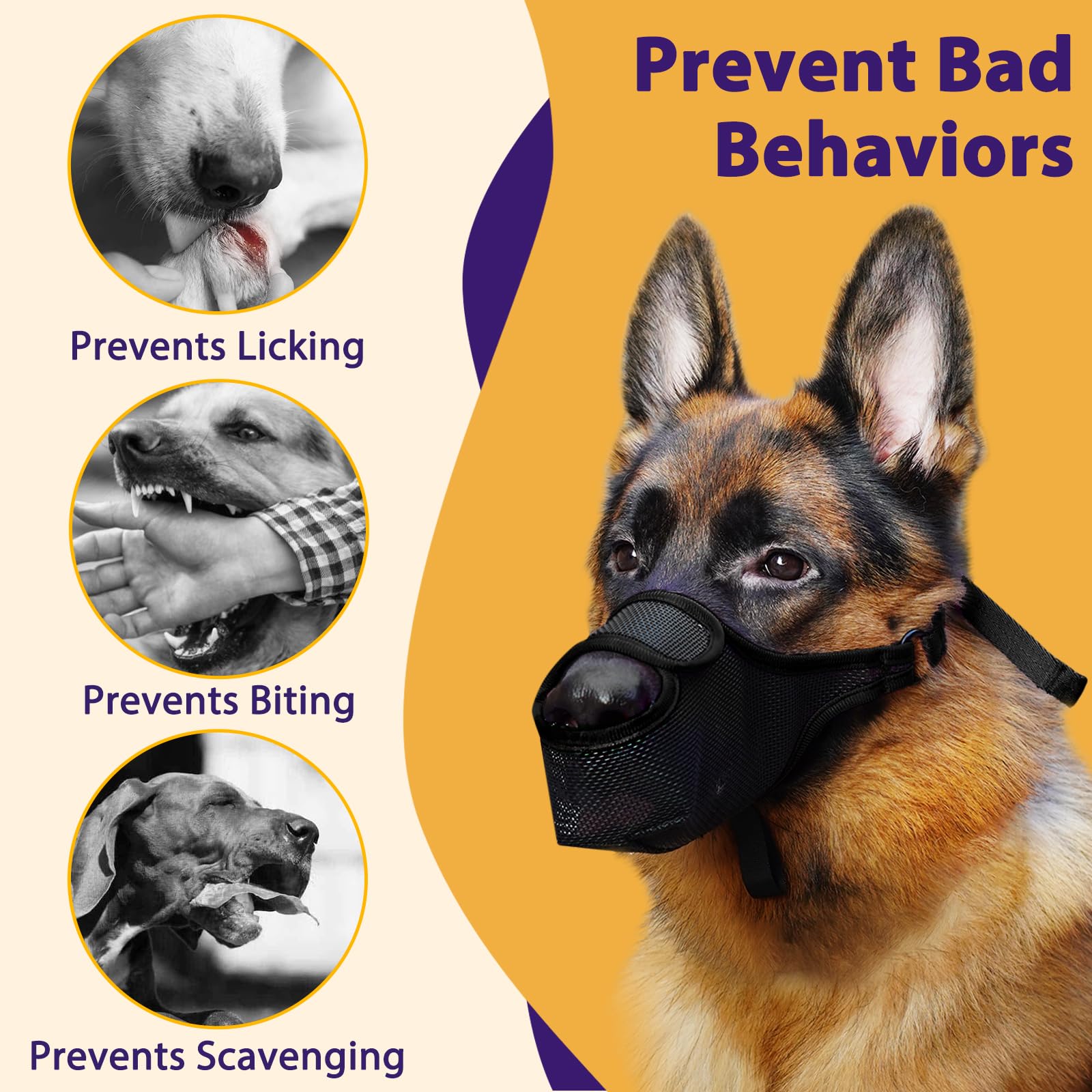 LUCKYPAW Dog Muzzle suitable for vet visits and grooming.