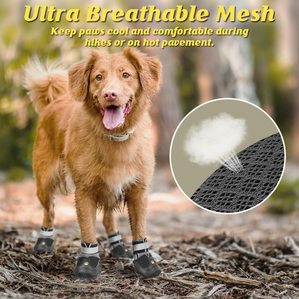 LUCKYPAW all-terrain traction rubber soles improve grip on varied surfaces.