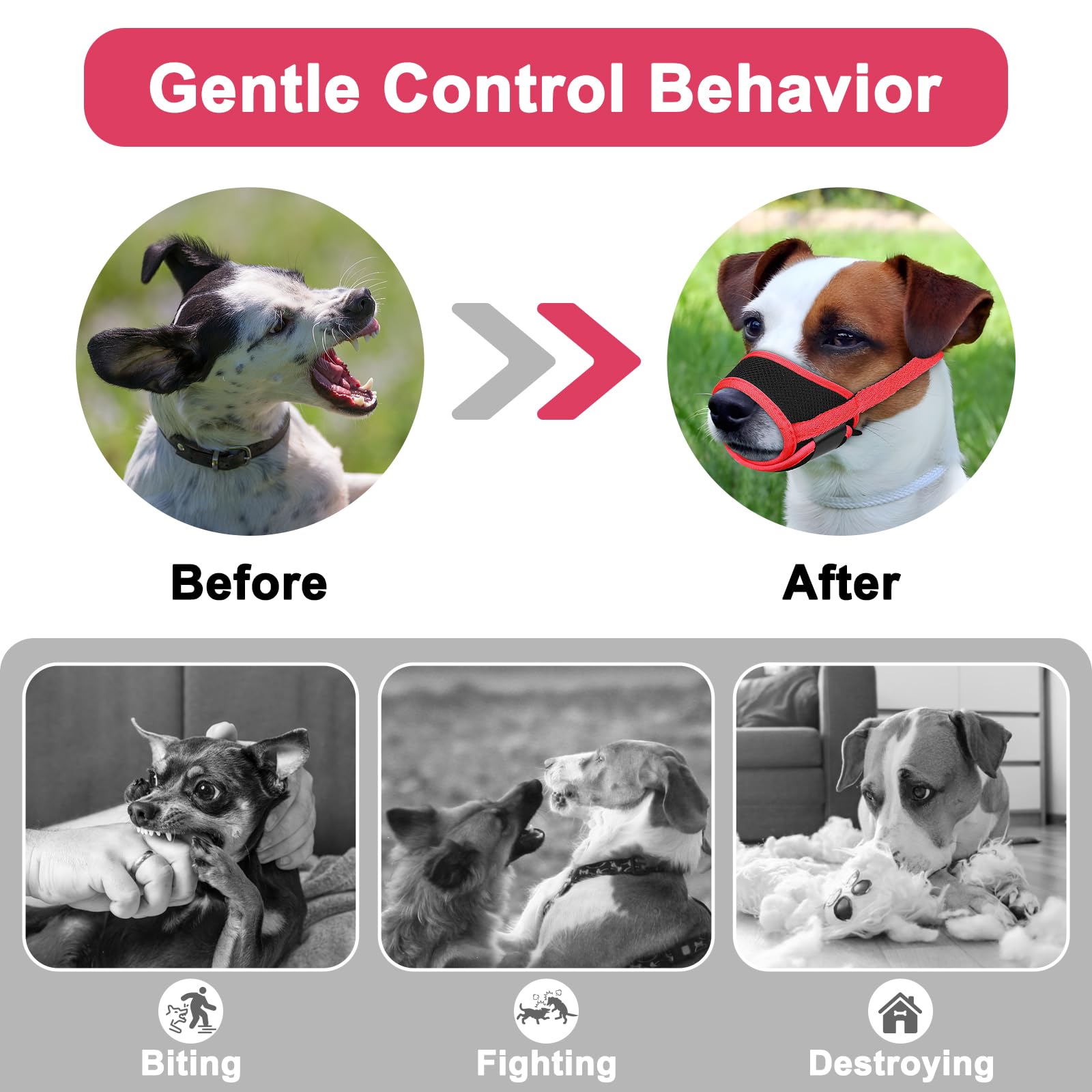 LUCKYPAW soft, lightweight muzzle enables easy outdoor walks.