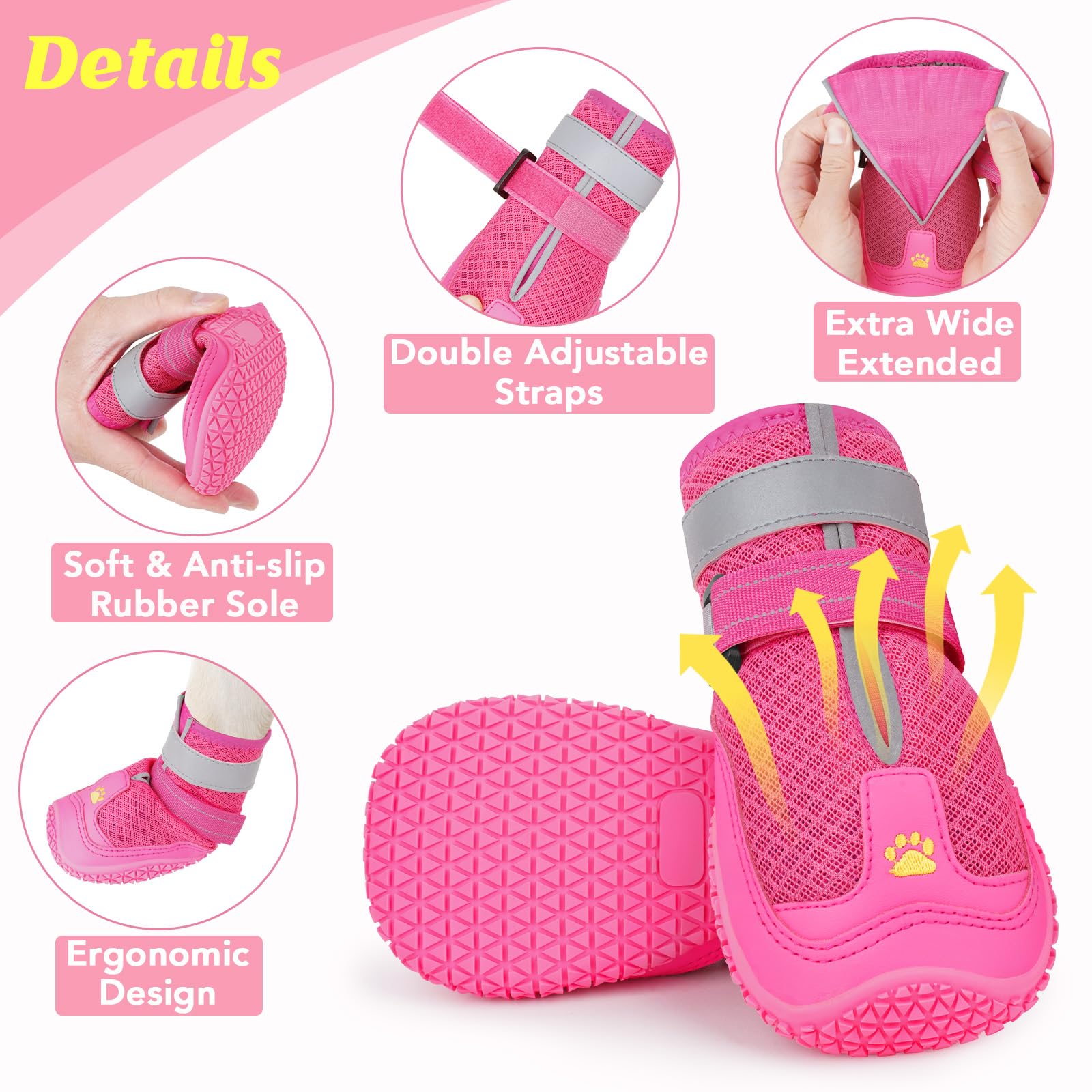 LUCKYPAW zapatos-perro-uso-exterior, ideal para caminatas y senderismo ligero.