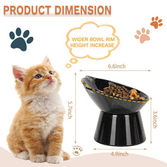 LuckyPots 15-degree tilt highlights comfortable eating and reduced whisker touch.