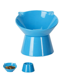 LuckyPots Detachable Elevated Cat Bowls front view highlights tilt for whisker comfort.
