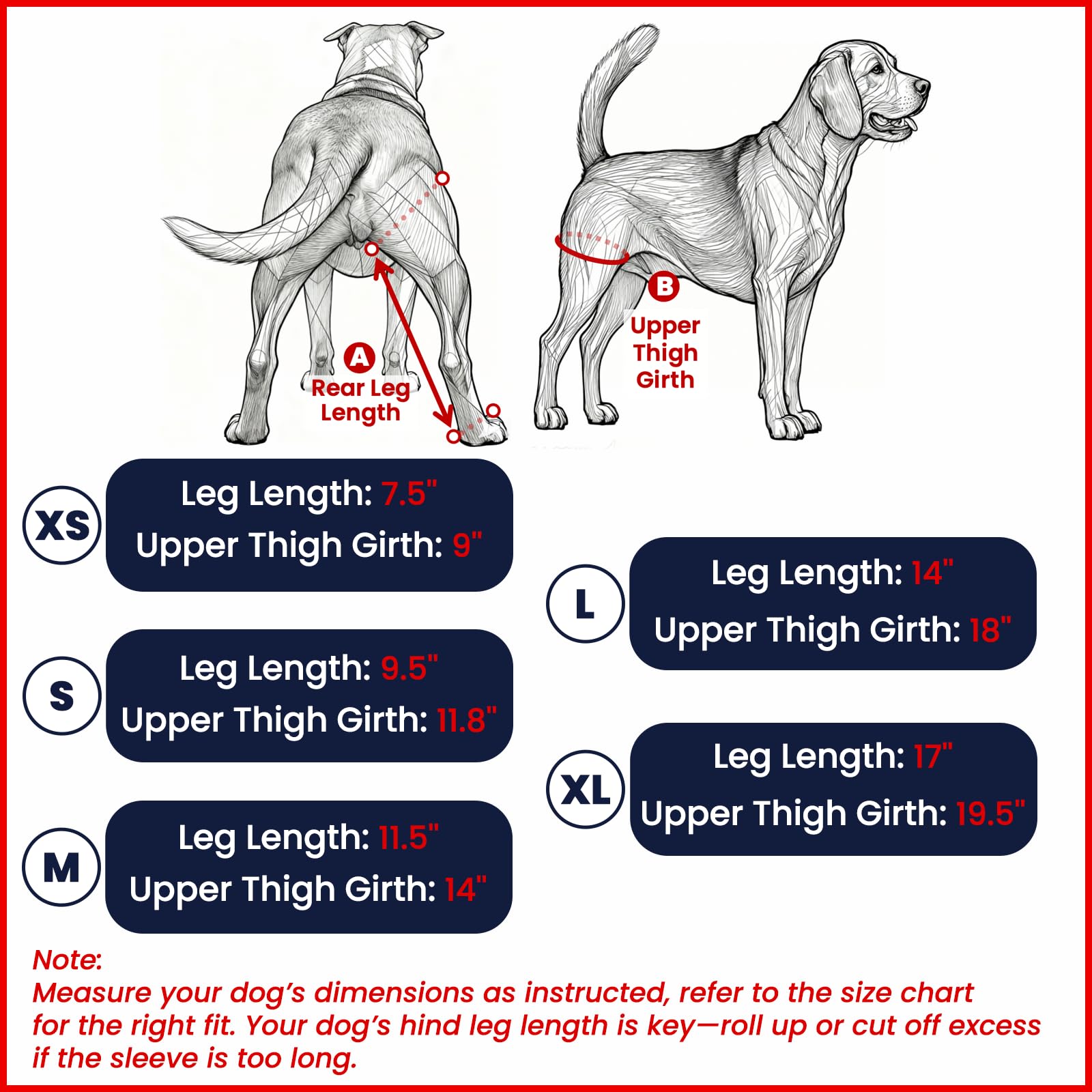 LufeLux dog leg sleeve easy to use by sliding on and securing with a strap.