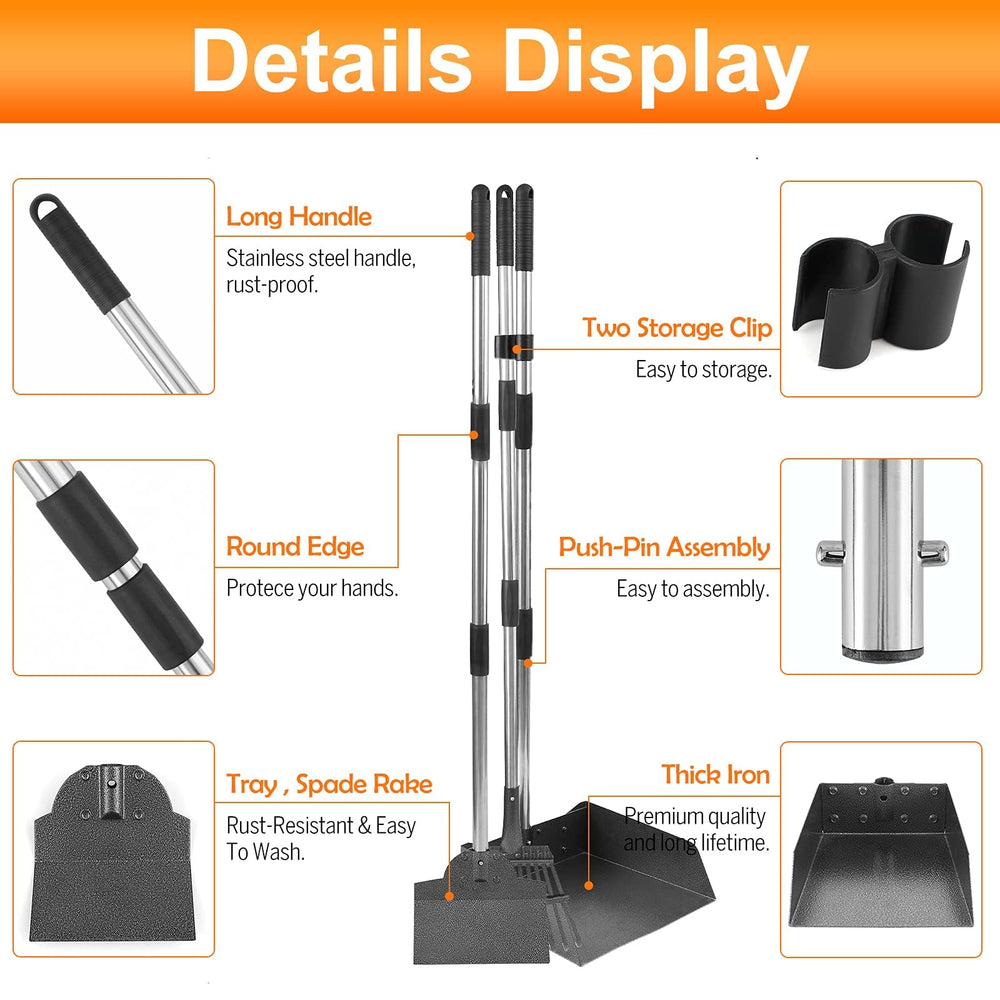 LUFFWELL dog poop scooper extended handle enables standing cleanup.