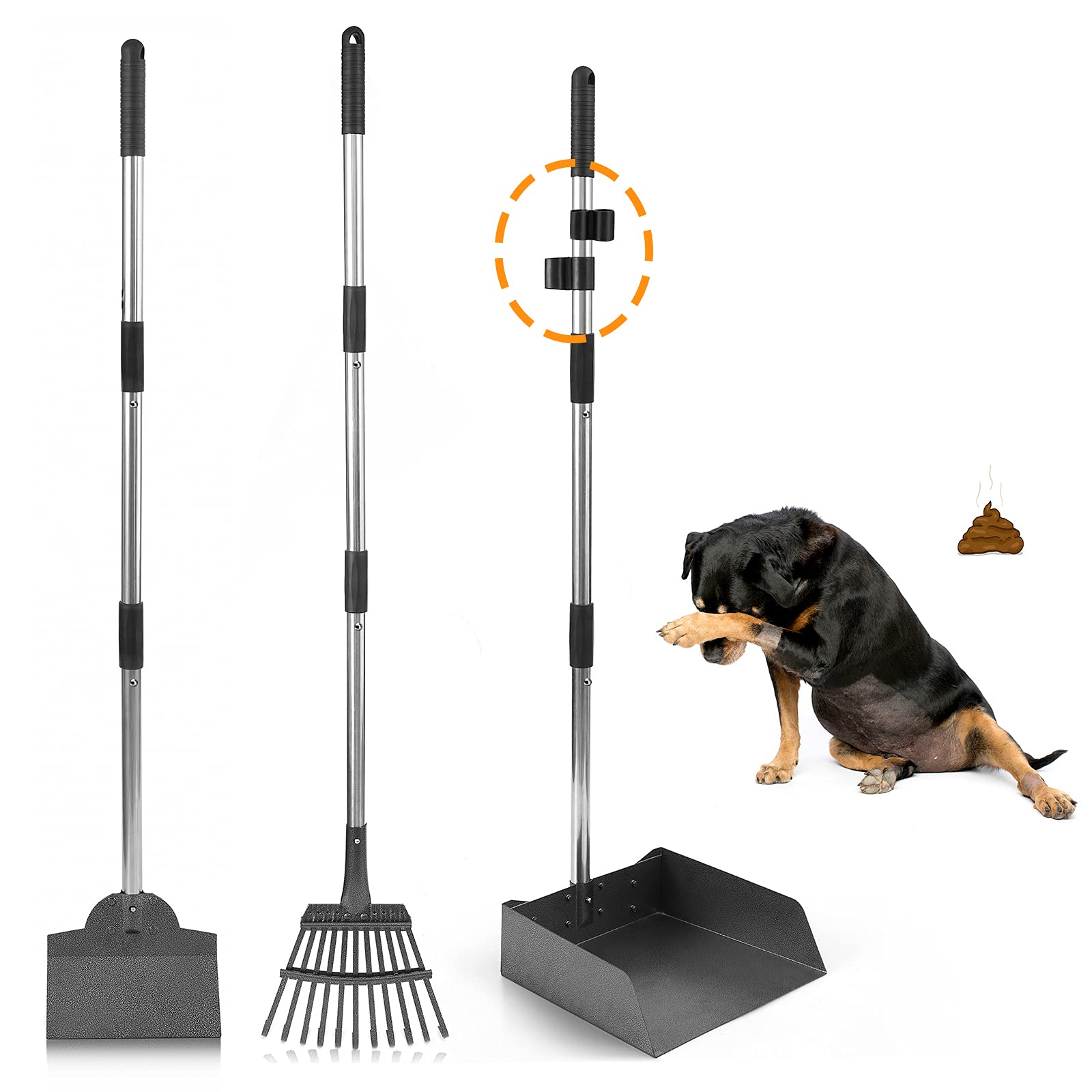 LUFFWELL poop scooper tray with extra-wide design for quick yard cleanup.
