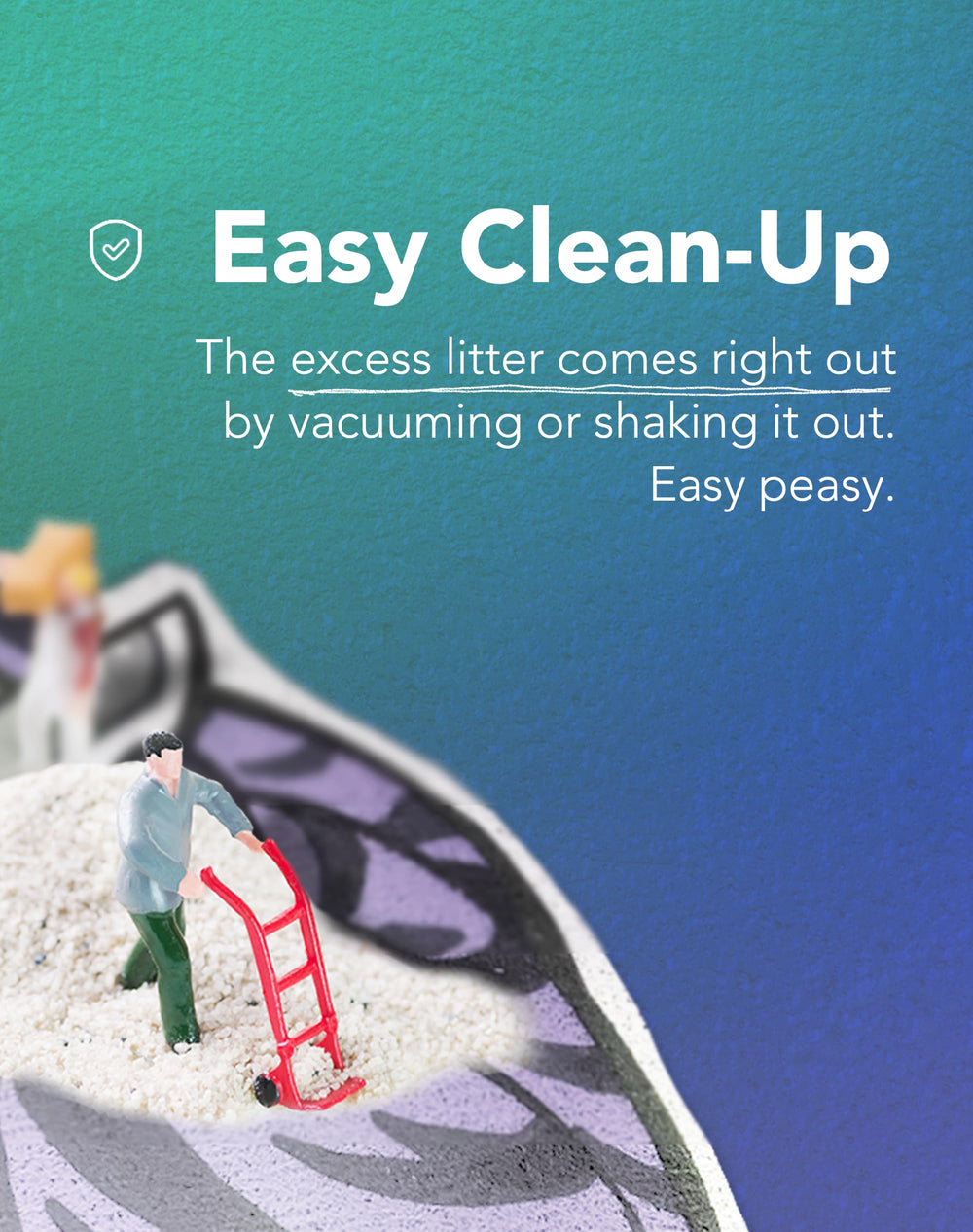 Lukamoo Cute Cat Litter Mat easy-clean design makes maintenance quick