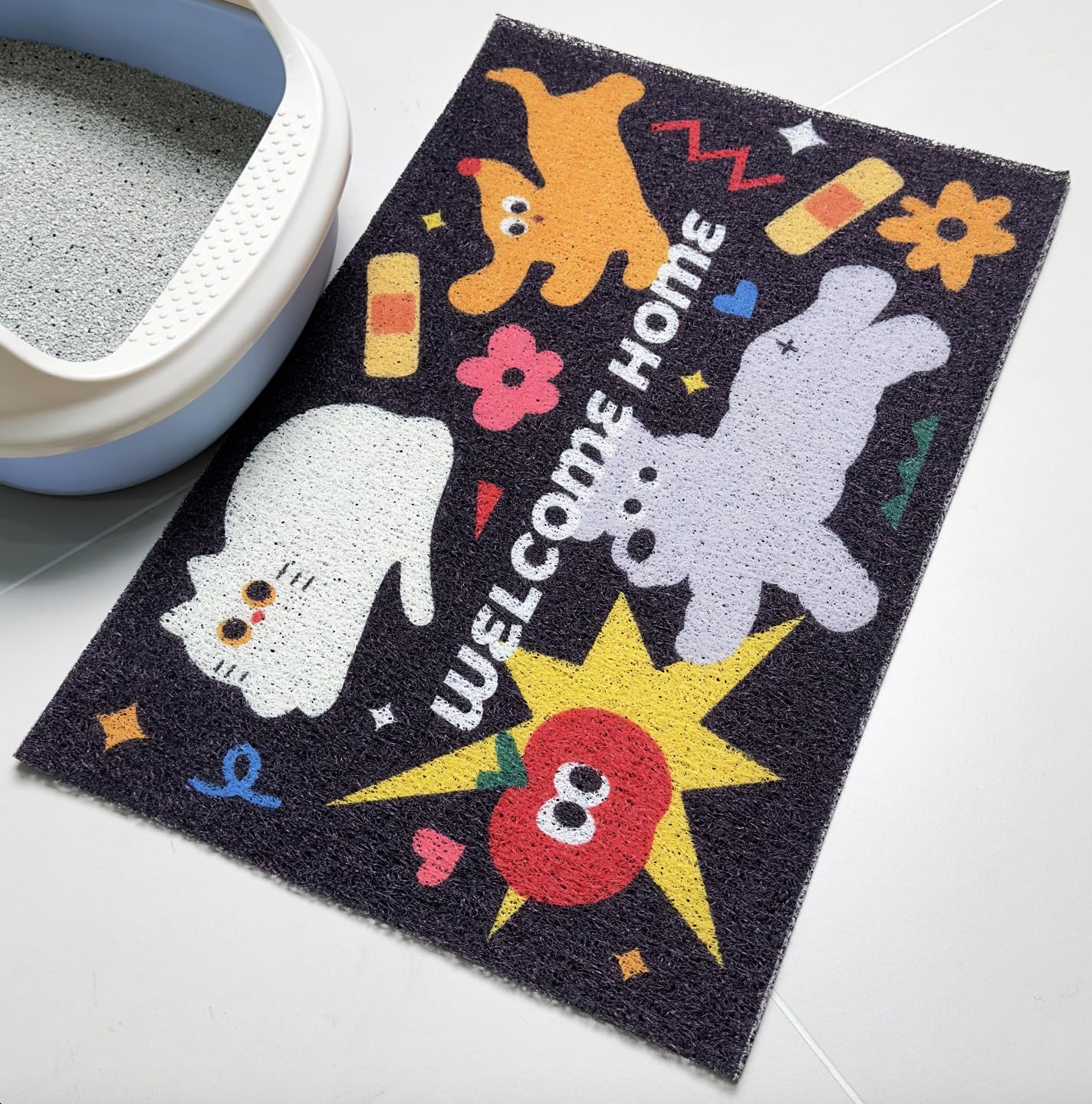 Lukamoo Cute Cat Litter Mat artist-designed style for modern homes
