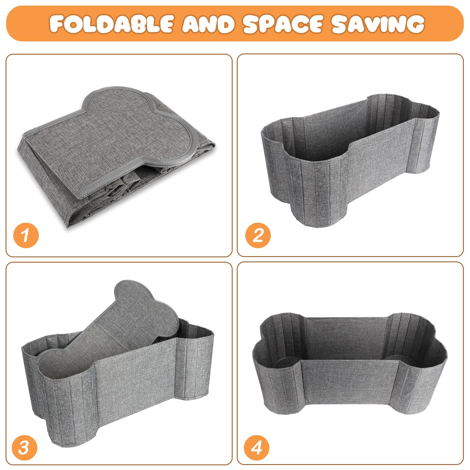 Lukeline grey dog toy basket in bedroom setup for versatile placement