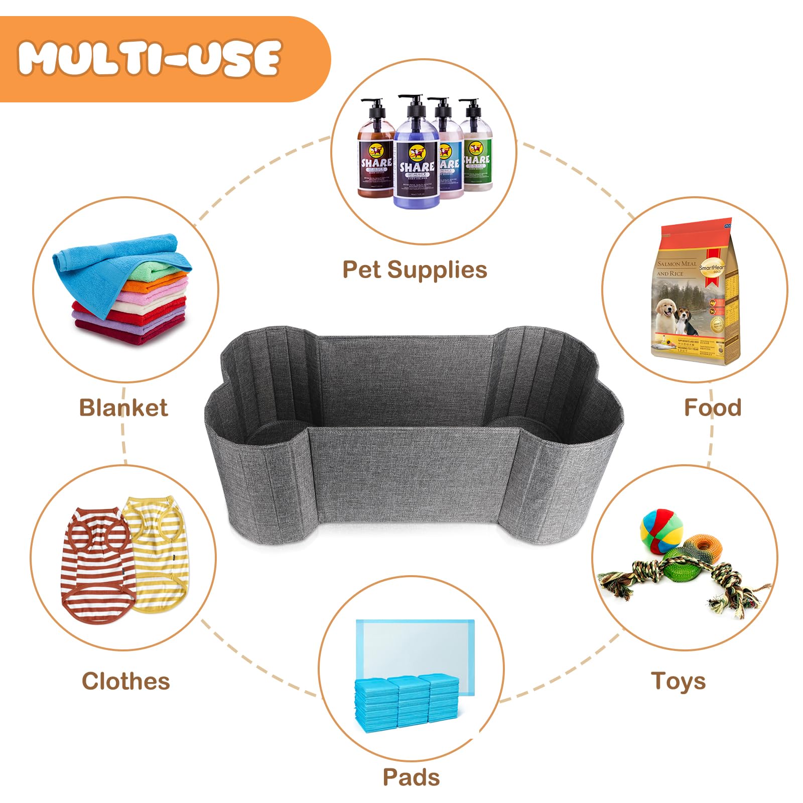 Lukeline easy-clean faux linen basket ready for wipe-down maintenance