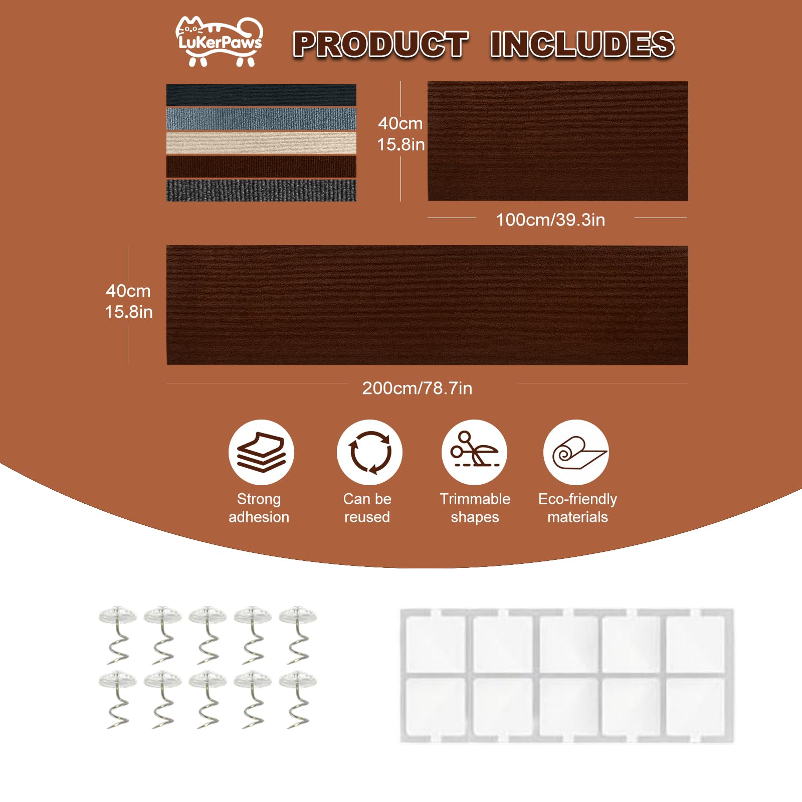 LukerPaws Cat Scratch Mat Khaki — easy-to-clean surface after playtime