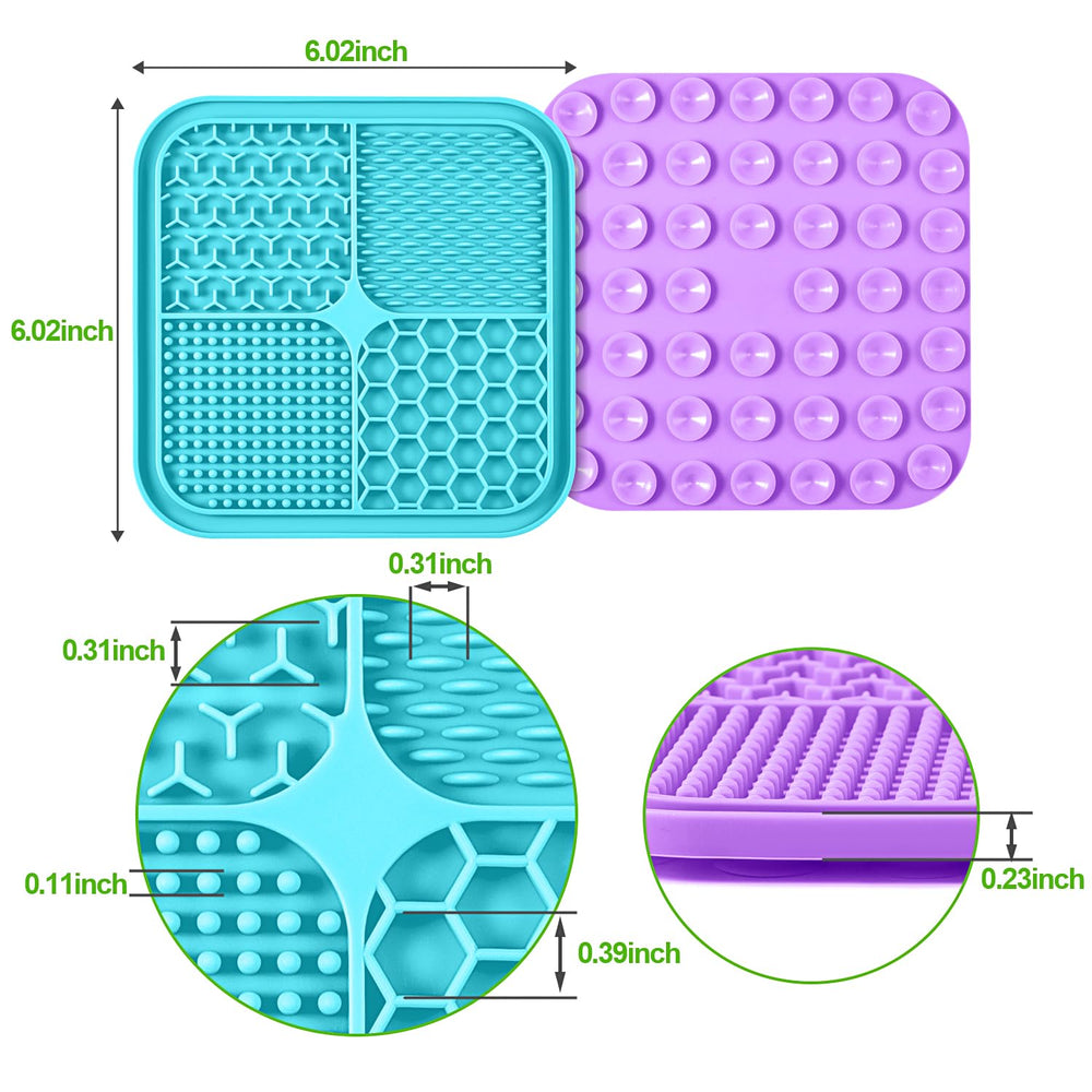 LUKITO lick mat with peanut butter spread for slower, engaging feeding sessions