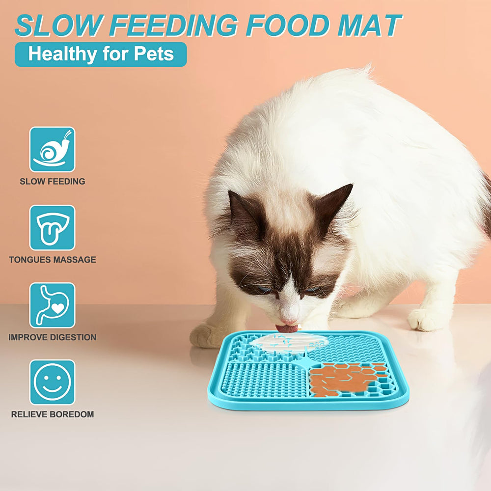 LUKITO licking mat suitable for dogs and cats during feeding and grooming sessions.