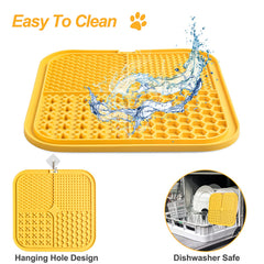 LUKITO licking mat used during bath time to distract and calm.
