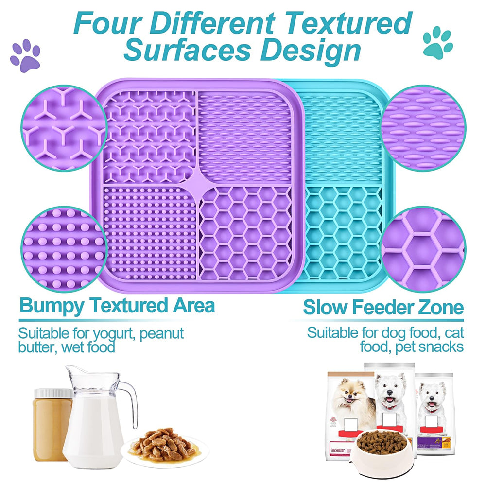 LUKITO licking mat with textured surfaces encourages slow feeding and mindful licking.