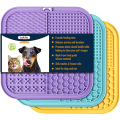 LUKITO licking mat with textured surface promotes slow feeding for dogs and cats.