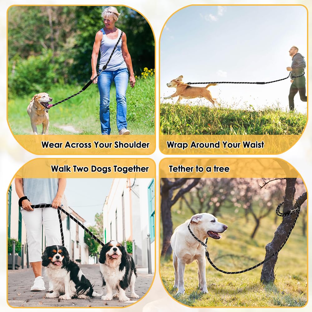Lukovee leash with 360-degree rotation to prevent tangling during walks.