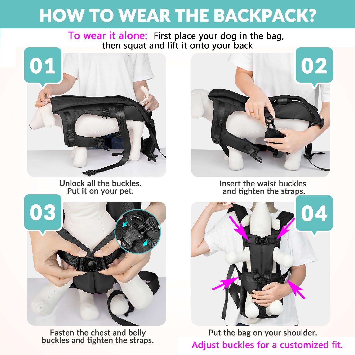 Lukovee dog backpack breathable mesh image demonstrates ventilation to keep pets cool.