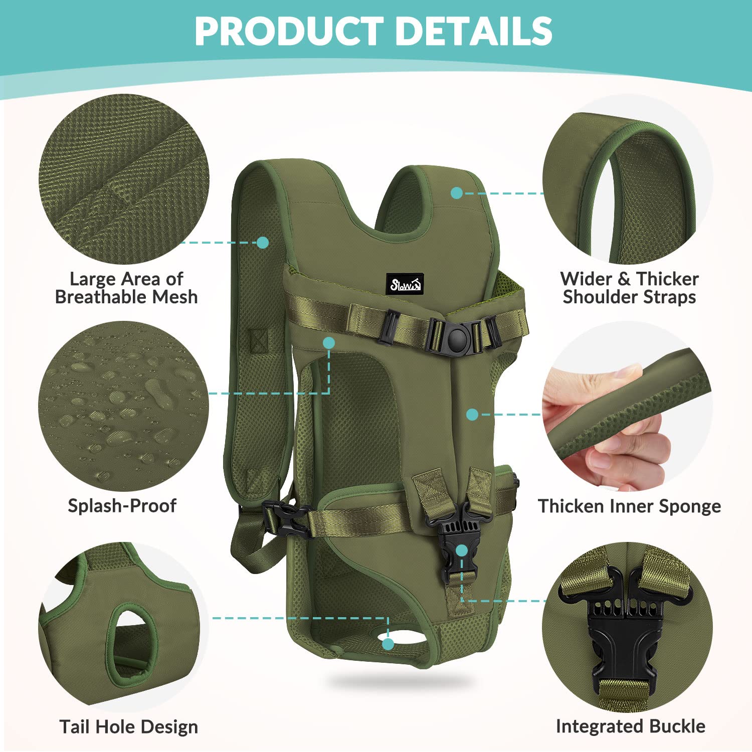 Lukovee dog backpack carrier adjustable-straps emphasize secure, personalized fit.