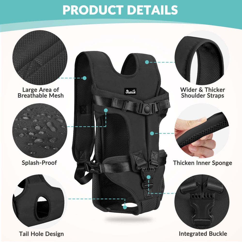 Lukovee dog carrier adjustable straps photo showcases customizable comfort on long walks.