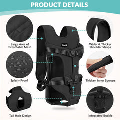 Lukovee dog carrier adjustable straps photo showcases customizable comfort on long walks.