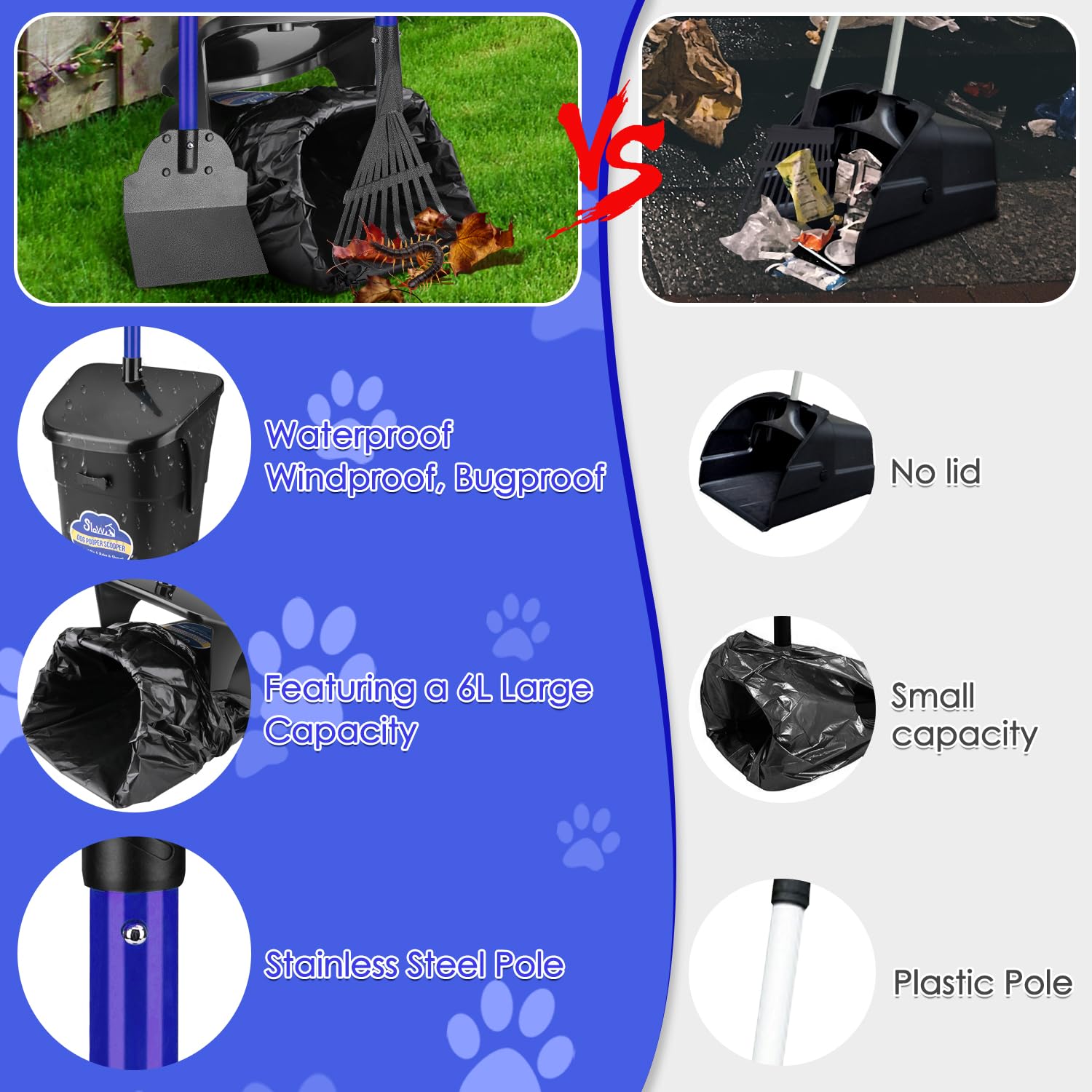 Lukovee dog pooper scooper includes 20 poop bags for ready use.