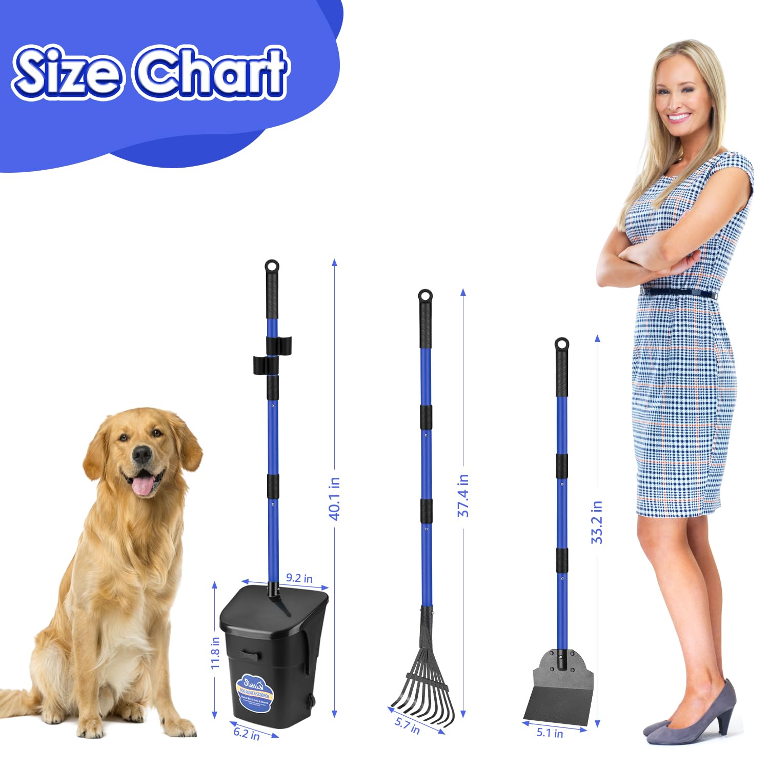 Lukovee dog pooper scooper storage-clips enable upright storage.